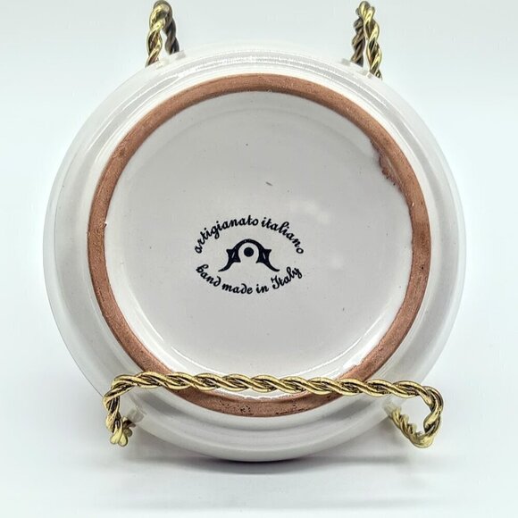 Artigianato Italiano Handmade Round Ceramic Trinket Dish - Picture 2 of 5